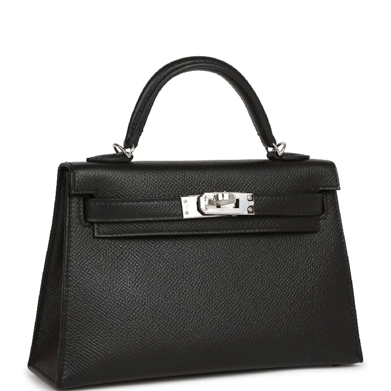 Hermes Kelly Sellier 20 Black Epsom Palladium Hardware