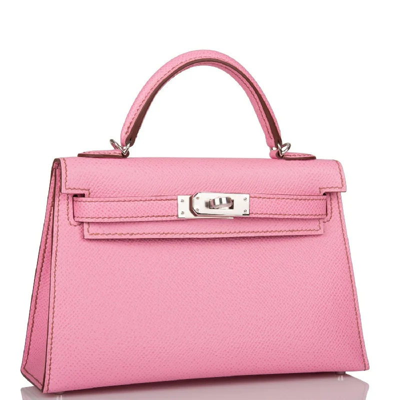 Hermes Kelly Sellier 20 Bubblegum Epsom Palladium Hardware