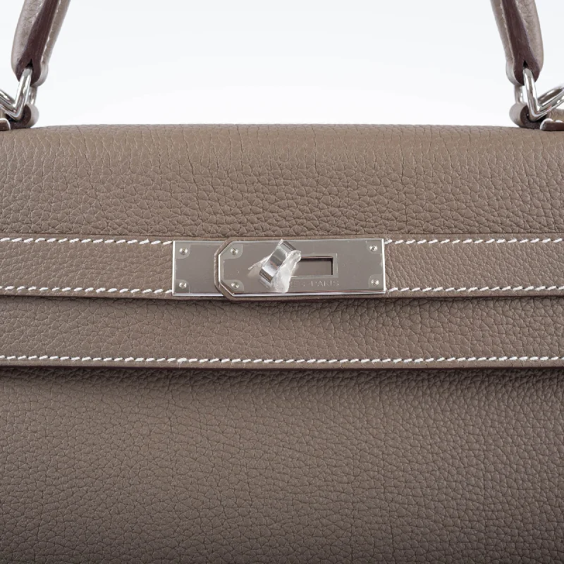 Hermès Kelly 32 Retourne Etoupe Togo with Palladium Hardware