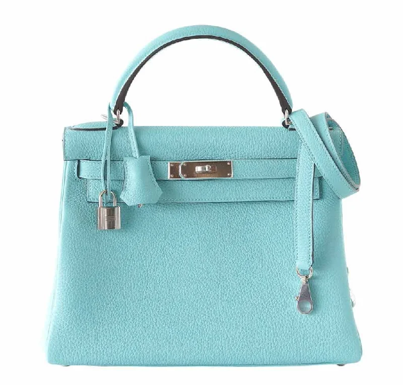 Hermès Kelly 28 Blue Atoll Bag