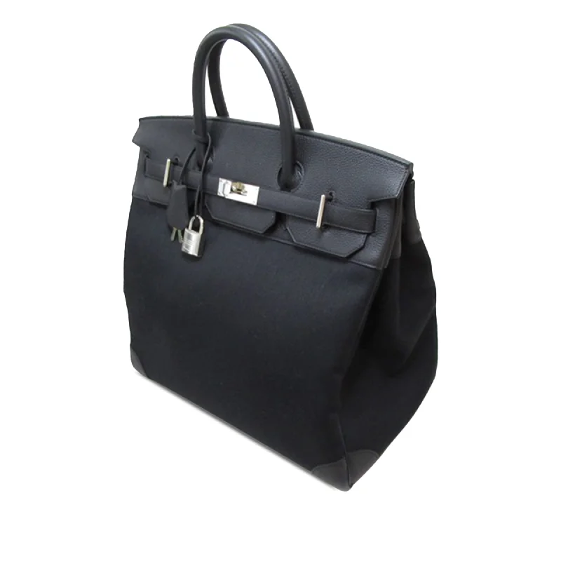 Hermes Togo Leather and Toile H Haut à Courroies 40 Handbag