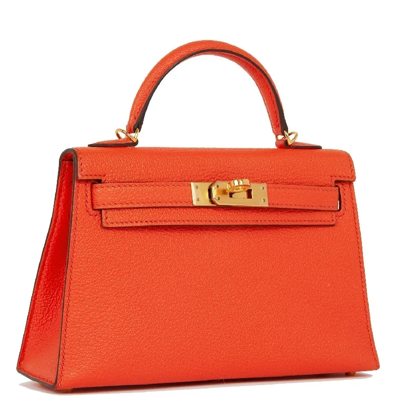 Hermes Kelly Sellier 20 Feu Chevre Gold Hardware