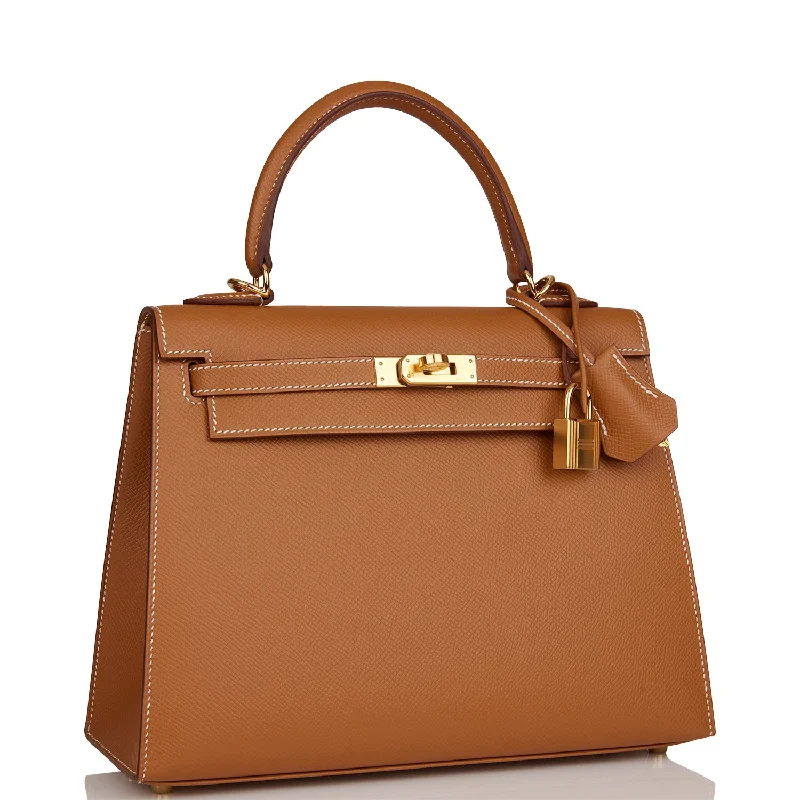 Hermes Kelly Sellier 25 Gold Epsom Gold Hardware