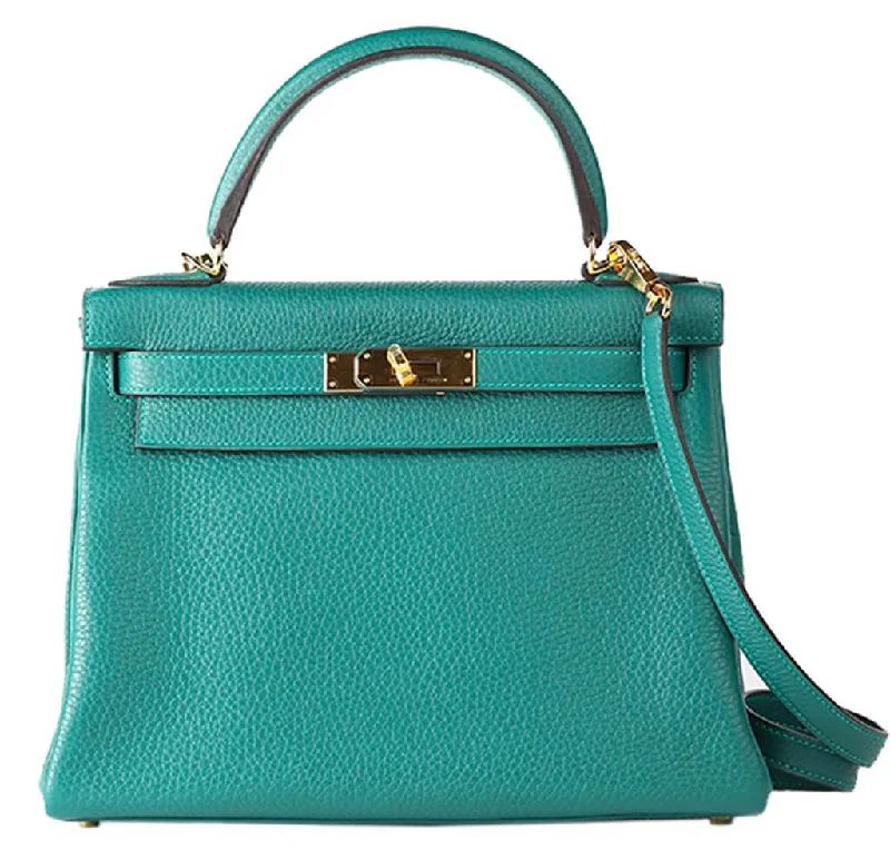 Hermès Togo Kelly 28 Bag Malachite Gold Hardware