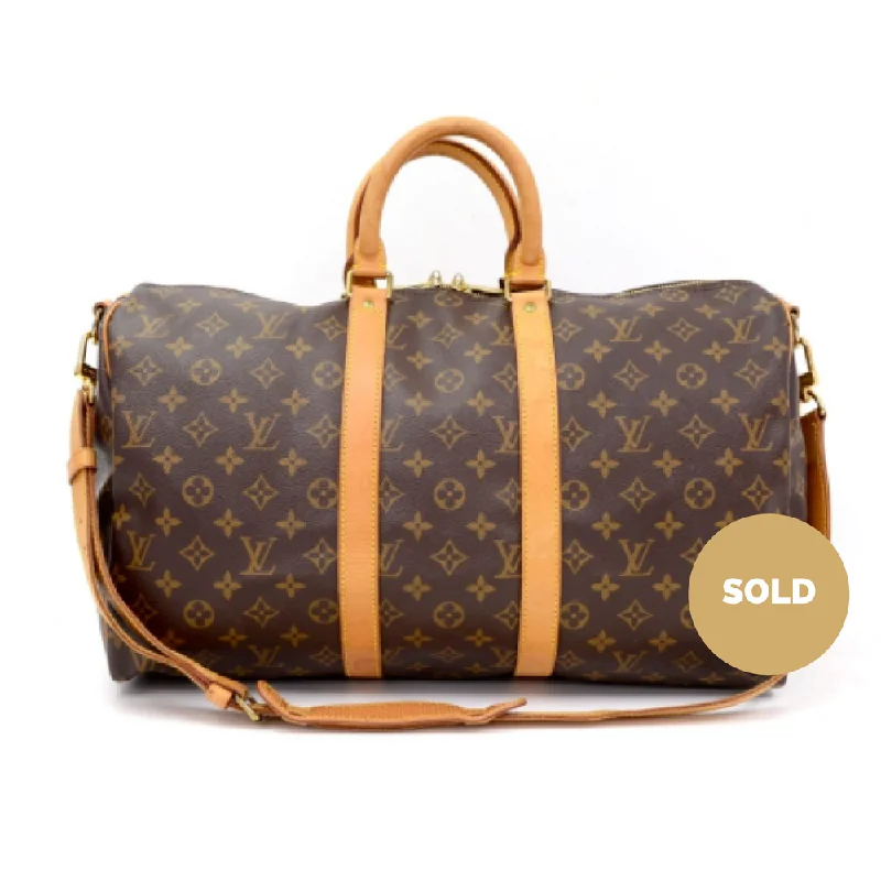 Monogram Canvas Keepall 45 Bandouliere Duffle Bag with Strap