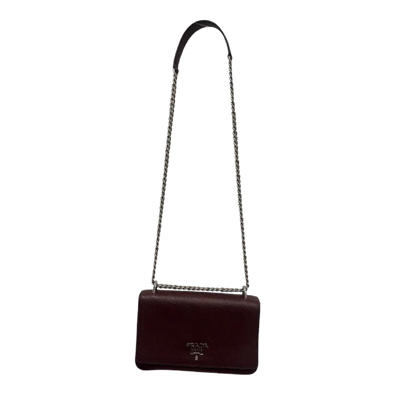 PRADA/Cross Body Bag/M/Leather/BRD/PRADA MILANO MAROON