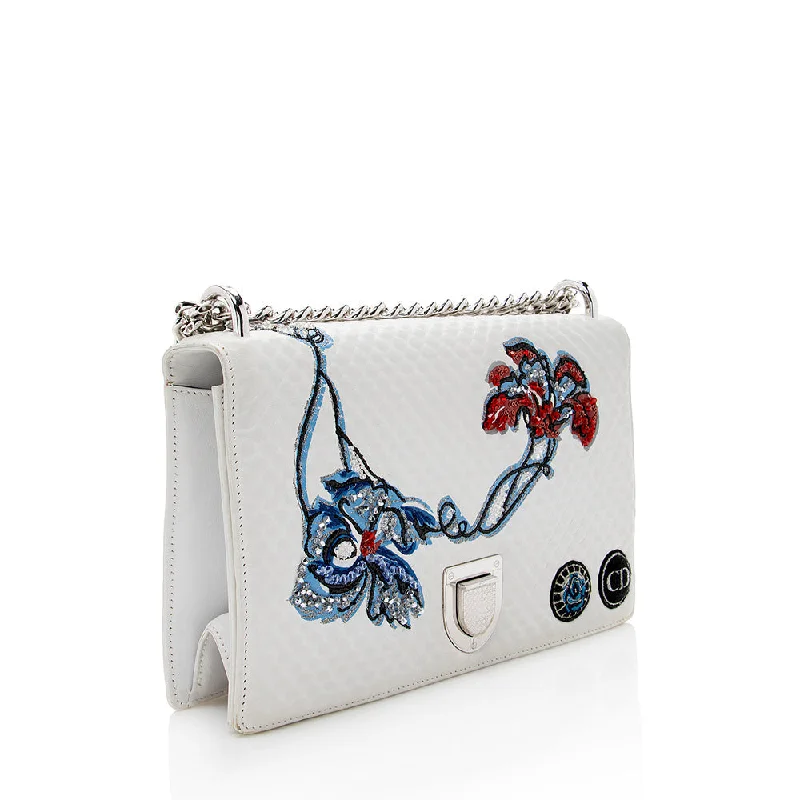 Dior Leather Embroidered Diorama Flap Shoulder Bag (SHF-17631)