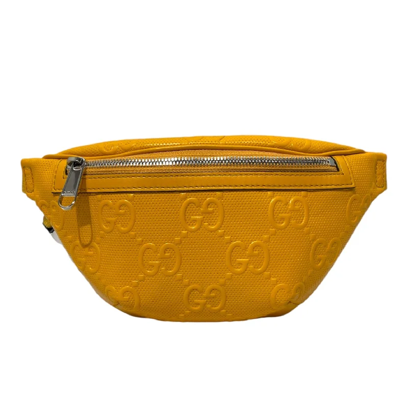 GUCCI/Fanny Pack/S/Monogram/Leather/YEL/yellow fanny