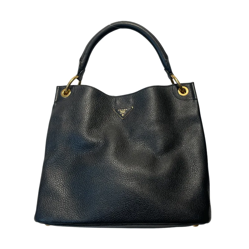 PRADA/Hand Bag/Leather/BLK/VITELLO DAINO