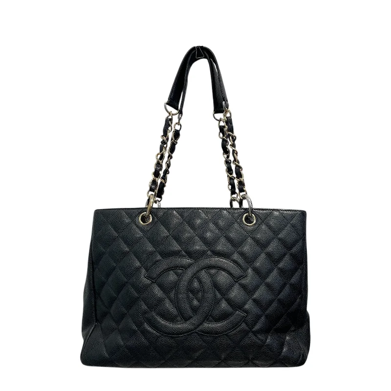 CHANEL/Hand Bag/Leather/BLK/Caviar Quilted Grand Shopper