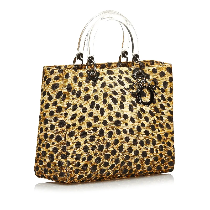 Dior Leopard Print Canvas Lady Dior (SHG-35939)