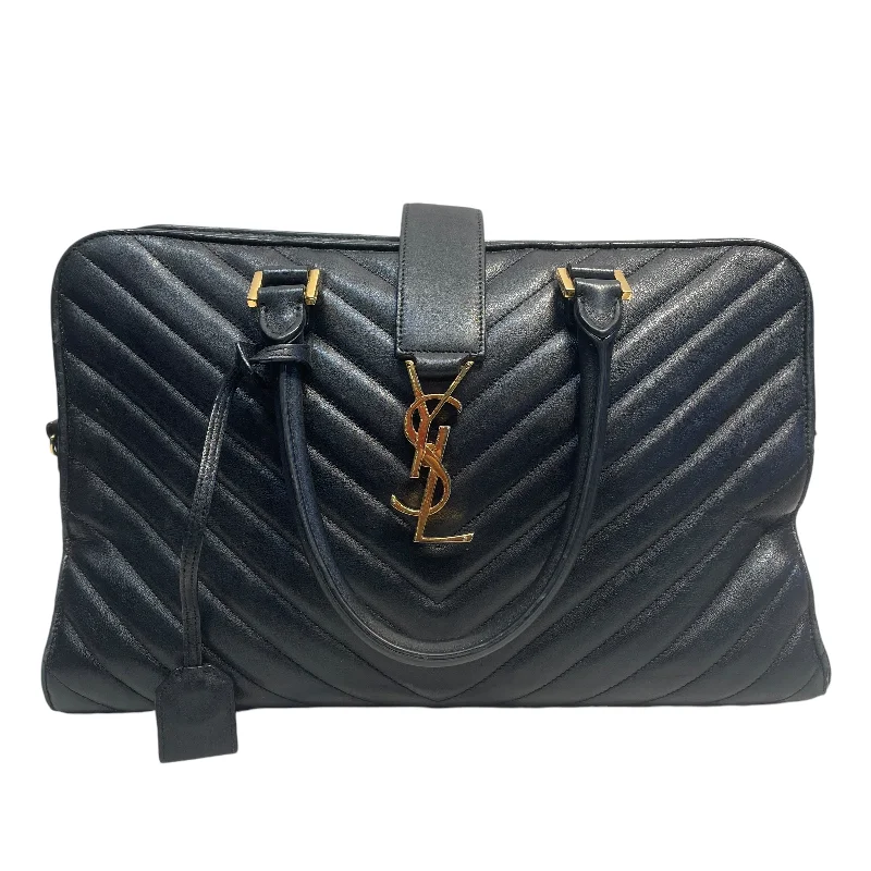 YVES SAINT LAURENT/Hand Bag/Leather/BLK/YSL HANG BAG STRIPES