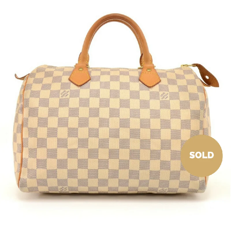 Speedy 30 Damier Azur Canvas Handbag