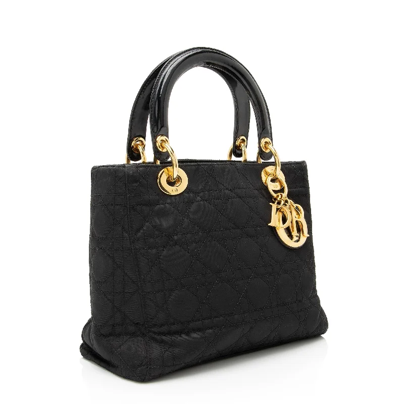 Dior Vintage Nylon Lady Dior Medium Tote (SHF-23881)