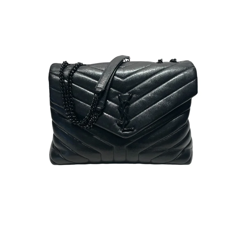 YVES SAINT LAURENT/Hand Bag/M/Leather/BLK/loulou