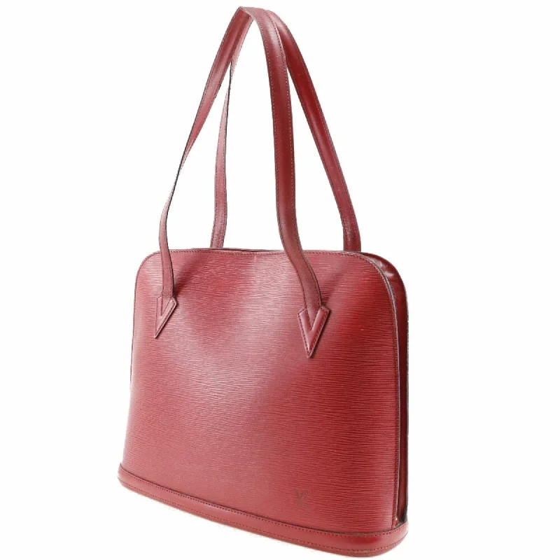 LOUIS VUITTON Lussac Tote Bag Epi Leather Red VI0975 Women's